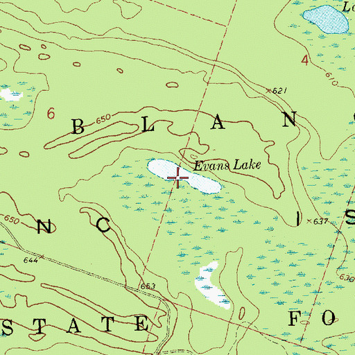 Topographic Map of Evans Lake, MI