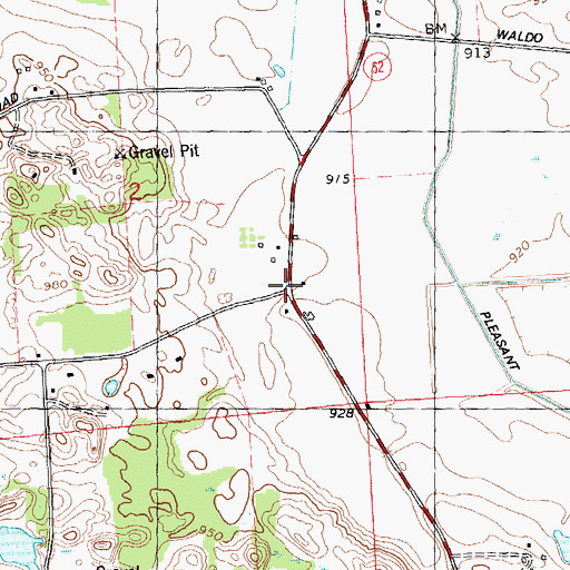 Topographic Map of Everett School, MI