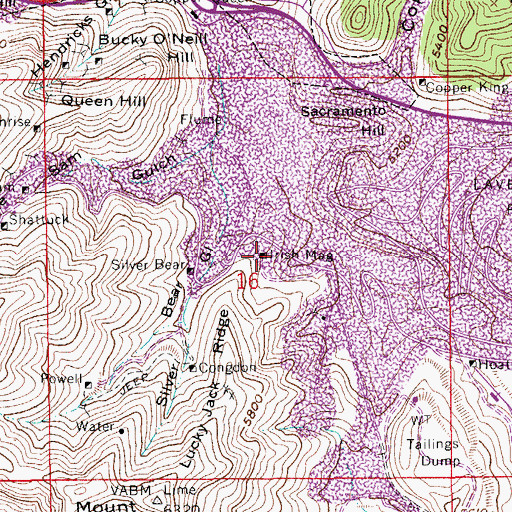 Topographic Map of Irish Mag, AZ