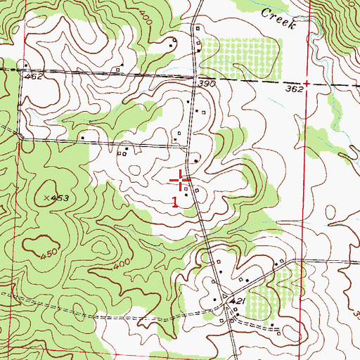Topographic Map of Dildy School (historical), AR