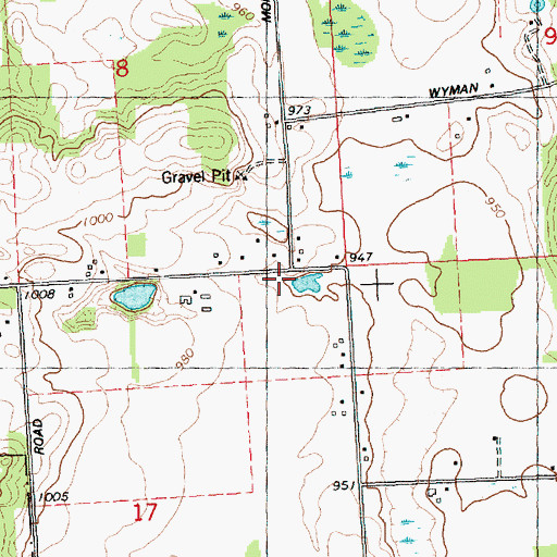 Topographic Map of Excelsior School, MI