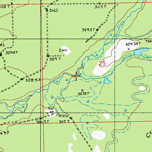 Topographic Map of Failing Creek, MI