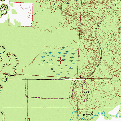 Topographic Map of Duck Pond, AR