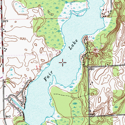 Topographic Map of Fair Lake, MI
