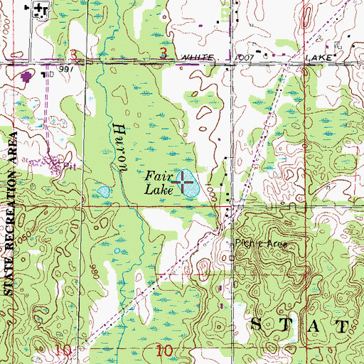 Topographic Map of Fair Lake, MI
