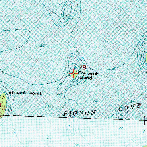 Topographic Map of Fairbank Island, MI