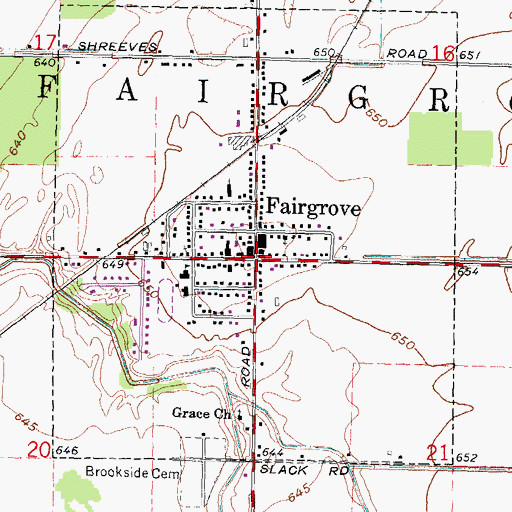 Topographic Map of Fairgrove, MI