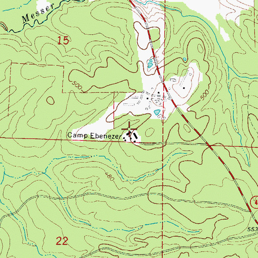 Topographic Map of Ebenezer Cemetery, AR