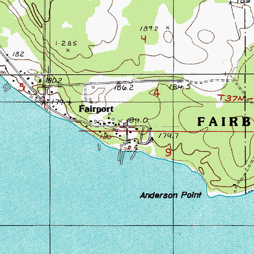 Topographic Map of Fairport, MI