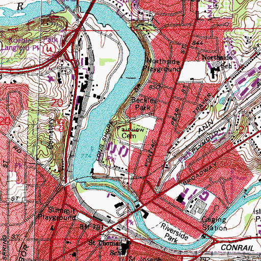 Topographic Map of Fairview Cemetery, MI