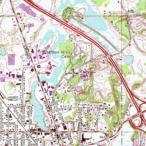 Topographic Map of Fairview Cemetery, MI
