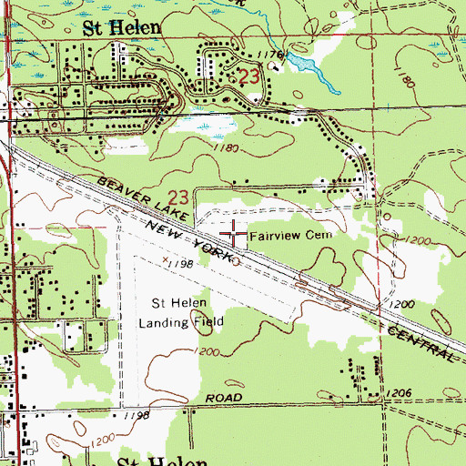 Topographic Map of Fairview Cemetery, MI