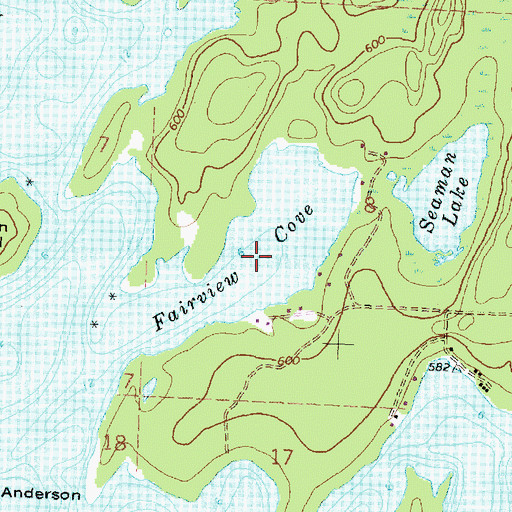 Topographic Map of Fairview Cove, MI