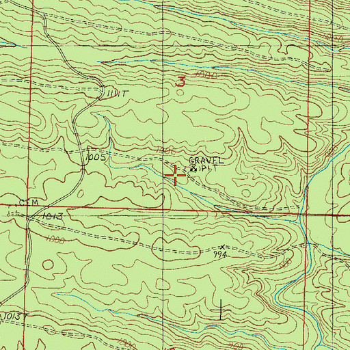 Topographic Map of Faulkner Springs, AR