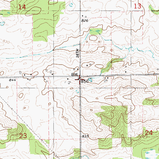 Topographic Map of Fairview School, MI
