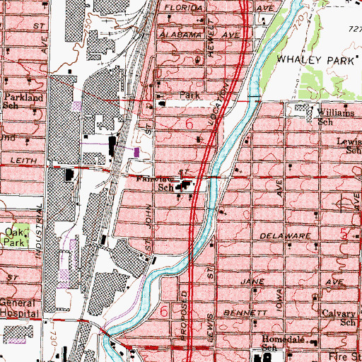 Topographic Map of Fairview School, MI