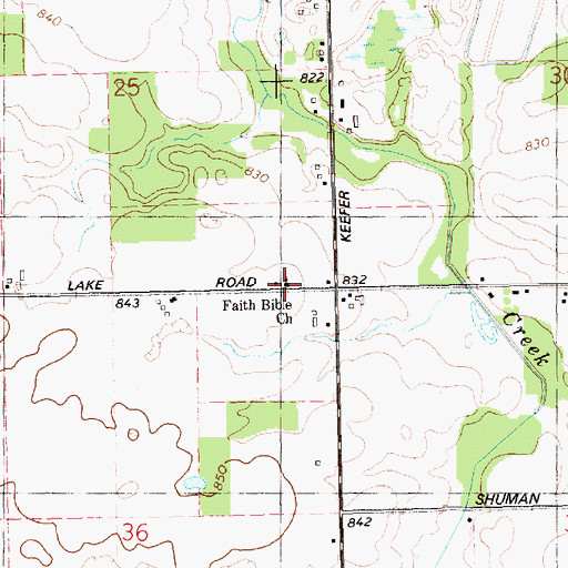 Topographic Map of Faith Bible Church, MI
