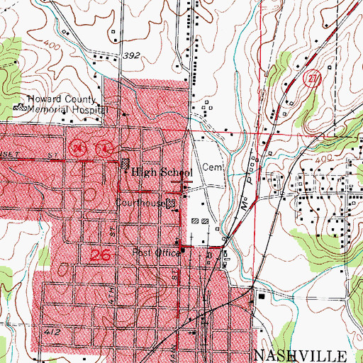Topographic Map of First Christian Church, AR