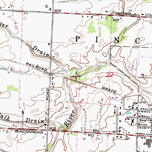 Topographic Map of Fanger Drain, MI