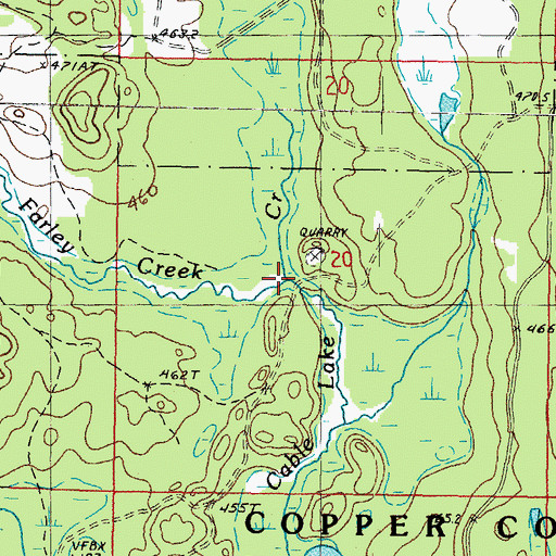 Topographic Map of Farley Creek, MI