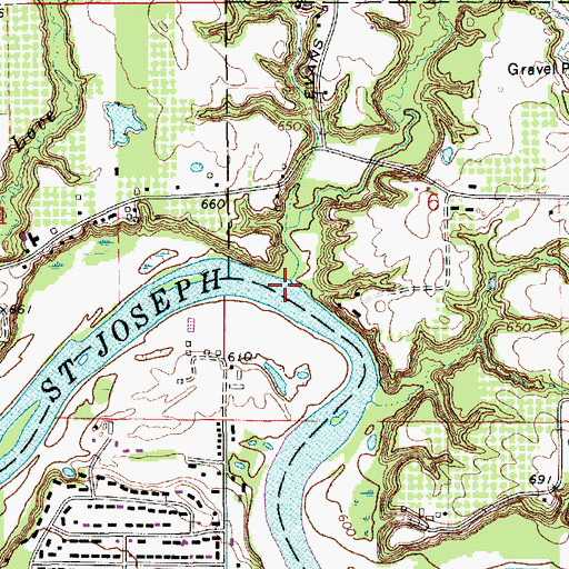 Topographic Map of Farmers Creek, MI