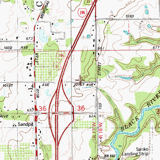Topographic Map of Farnum School, MI