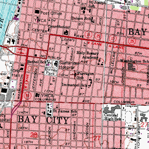 Topographic Map of Farragut School, MI