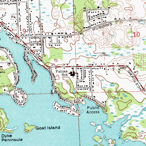 Topographic Map of Fatima School, MI