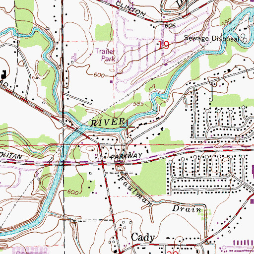 Topographic Map of Faulman Drain, MI