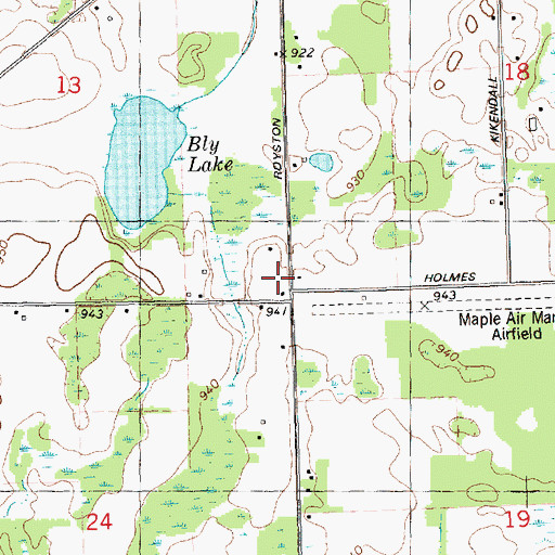 Topographic Map of Favorite School, MI