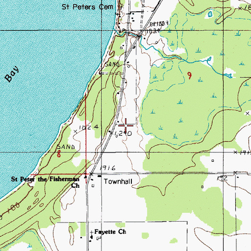 Topographic Map of Fayette Post Office, MI