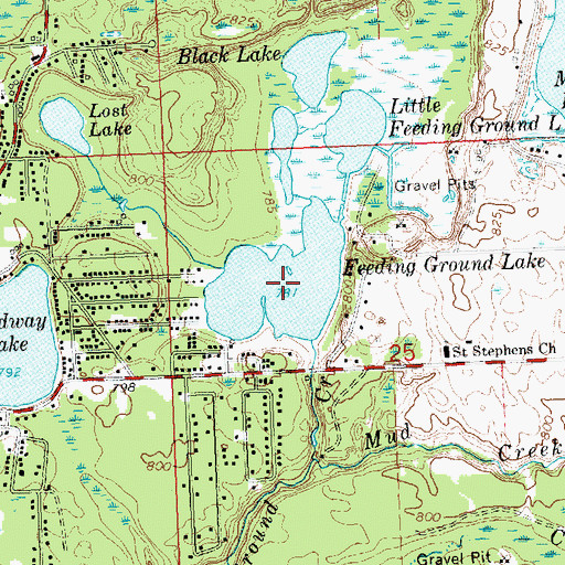 Topographic Map of Feeding Ground Lake, MI