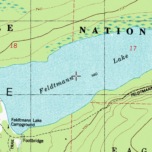 Topographic Map of Feldtmann Lake, MI