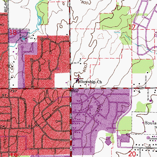 Topographic Map of Fellowship Church, MI