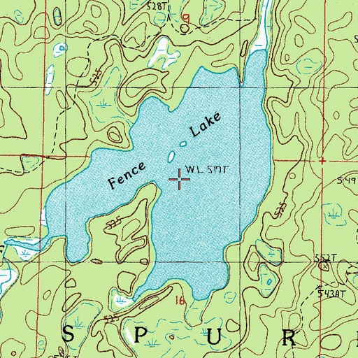Topographic Map of Fence Lake, MI