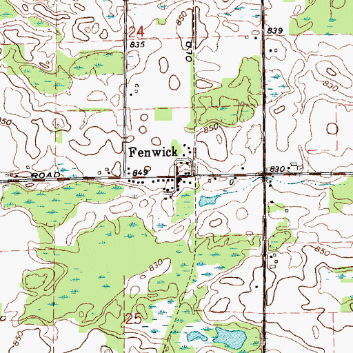 Topographic Map of Fenwick, MI