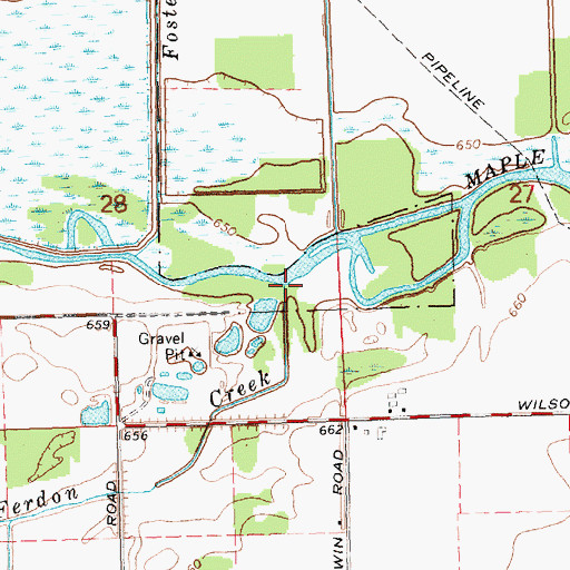 Topographic Map of Ferdon Creek, MI