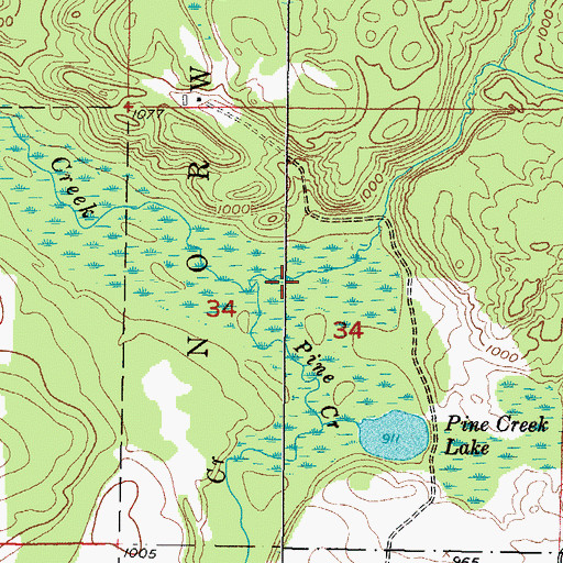 Topographic Map of Fern Creek, MI