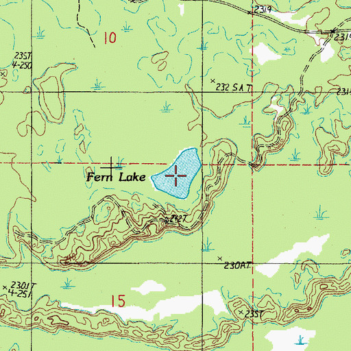 Topographic Map of Fern Lake, MI