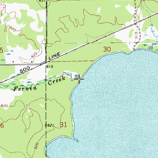 Topographic Map of Fernia Creek, MI