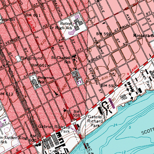 Topographic Map of Field School, MI