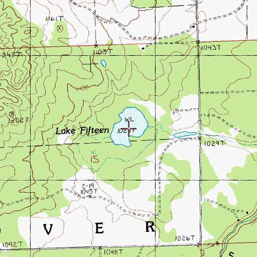 Topographic Map of Lake Fifteen, MI