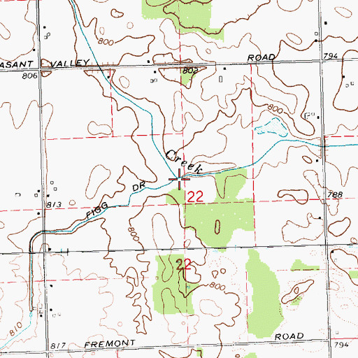 Topographic Map of Figg Drain, MI