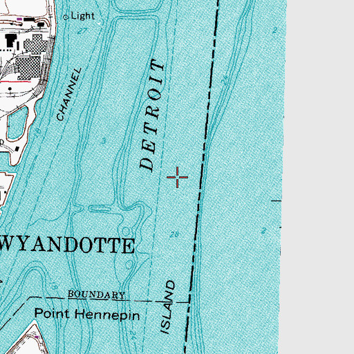 Topographic Map of Fighting Island Channel, MI