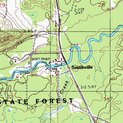 Topographic Map of Filer Creek, MI
