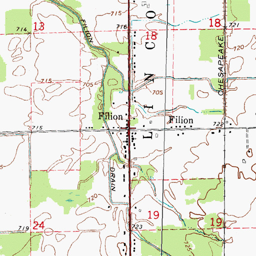 Topographic Map of Filion, MI