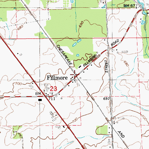 Topographic Map of Fillmore, MI