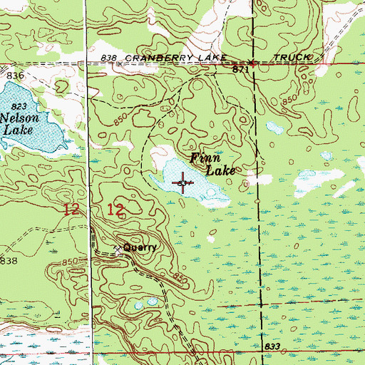 Topographic Map of Finn Lake, MI