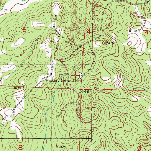 Topographic Map of Hickory Grove Church (historical), AR
