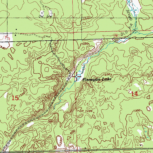 Topographic Map of Finnegan Lake, MI